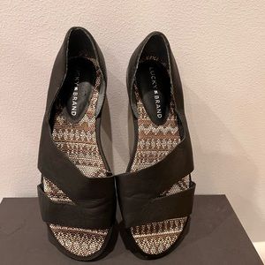 Lucky Brand Black Leather Sandals. Size 7.
